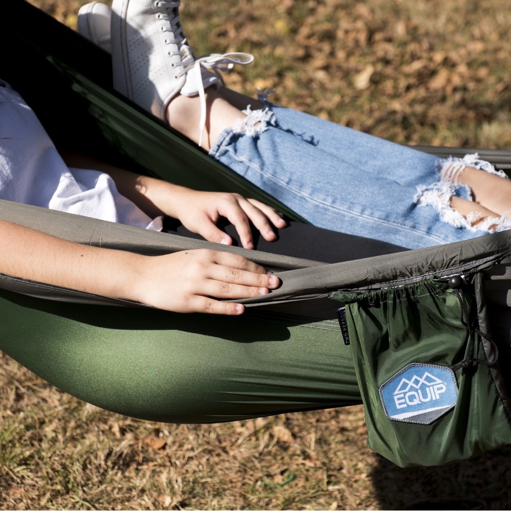 NWT Equip Two Person Travel Hammock Green & Grey - Picture 7 of 12